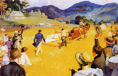 Présentation de la moissonneuse en 1831